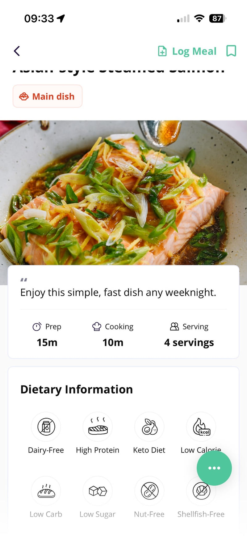 Check You Dietary Information
